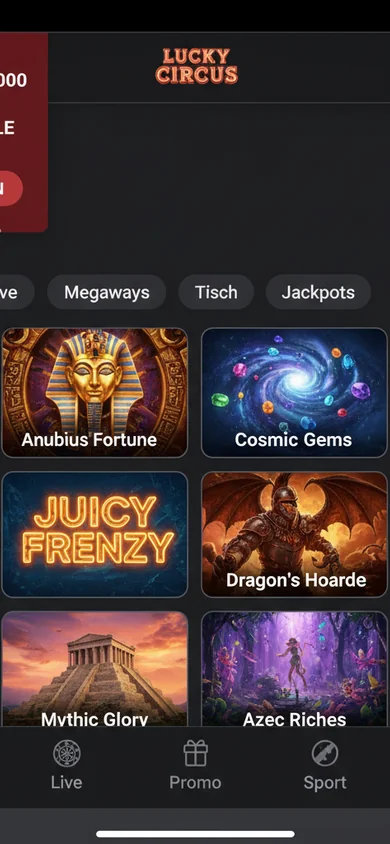 Mobile Erfahrung im Browser – Lucky Circus